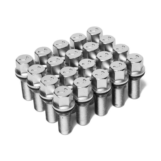 Vossen Lug Bolt - 14x1.5 - 30mm - 17mm Hex - Cone Seat - Silver (Set of 20) - Racecraft Industries