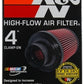 K&N Universal Air Filter (4in. Flange / 6in. Base OD / 4-5/8in. Top OD / 6in. Height) - Racecraft Industries