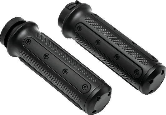 Kuryakyn Heavy Industry Grips Dual Cable Black - Racecraft Industries