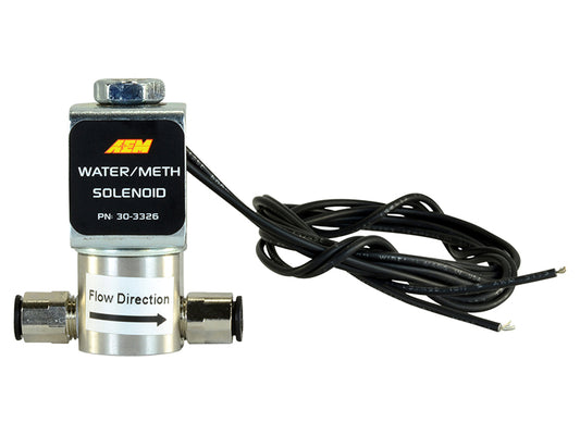 AEM Water/Methanol Injection System - High-Flow Low-Current WMI Solenoid - 200PSI 1/8in-27NPT In/Out - Racecraft Industries