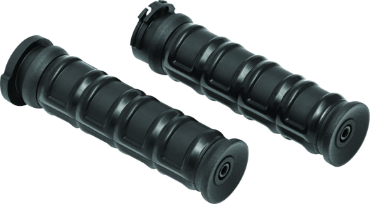 Kuryakyn Dillinger Grips Dual Cable Satin Black - Racecraft Industries