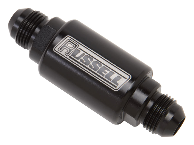 Russell Performance Black Anodized (3in Length 1-1/4in dia. -6 male inlet/outlet) - Racecraft Industries