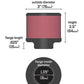 K&N 1.375in Flange ID x 3in OD x 2.5in H Rubber Base Crankcase Vent Filter - Racecraft Industries