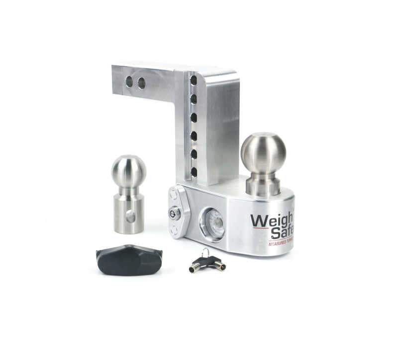 Weigh Safe 6in Drop Hitch w/Built-in Scale & 2in Shank (10K/12.5K GTWR) - Aluminum - Racecraft Industries