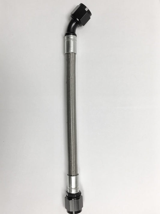 Fragola -10AN PTFE Hose Assembly Straight x 45 Degree 12in - Racecraft Industries
