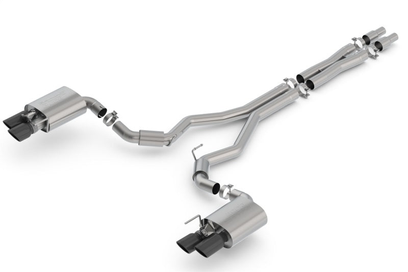 Borla 2018 Ford Mustang GT 5.0L AT/MT 3in S-Type Catback Exhaust Black Chrome Tips w/ Valves - Racecraft Industries