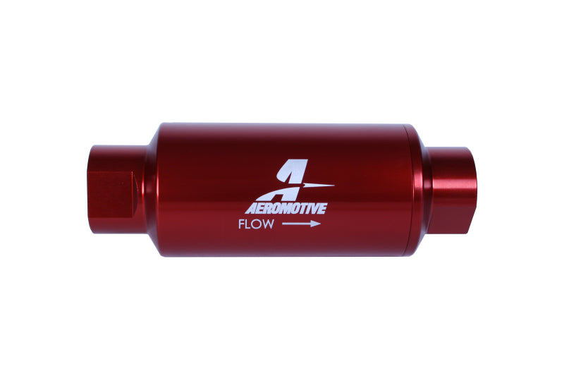 Aeromotive In-Line Filter - (AN-10) 10 Micron Microglass Element Red Anodize Finish - Racecraft Industries