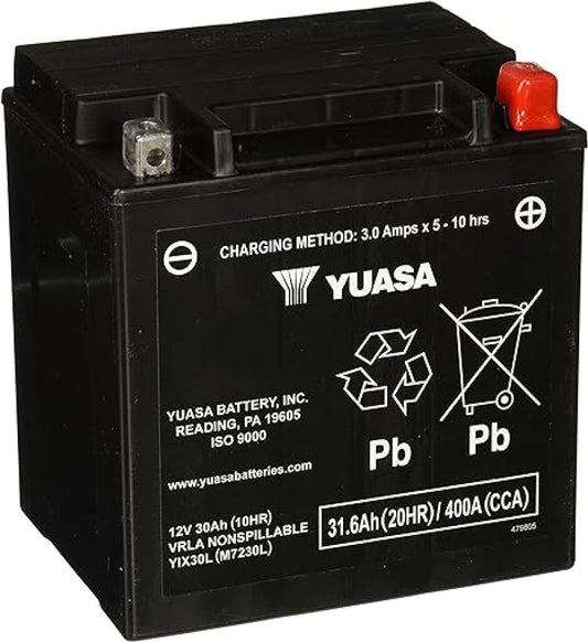 Yuasa YIX30L-PW Maintenance Free AGM 12-Volt Battery - Racecraft Industries