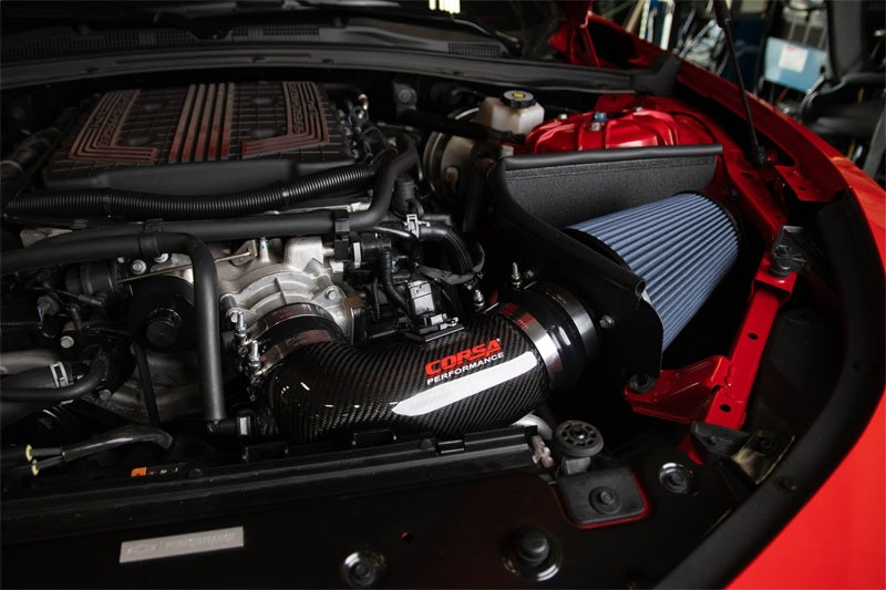 Corsa 2017-2023 Chevrolet Camaro ZL1 Carbon Fiber Air Intake w/ MaxFlow 5 Oil Filtration - Racecraft Industries