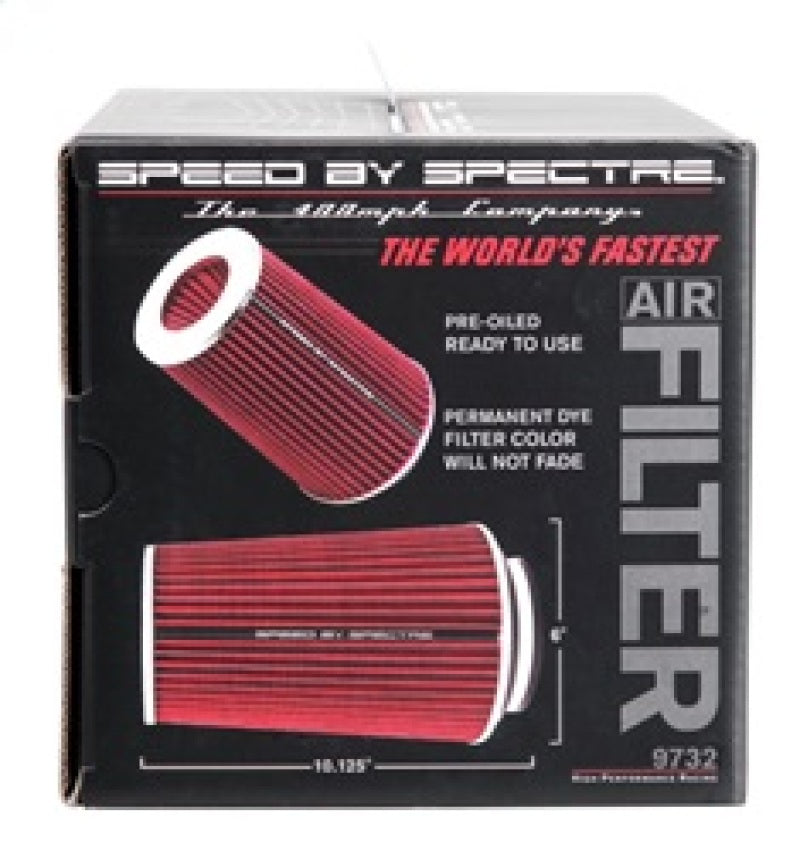Spectre Adjustable Conical Air Filter 9-1/2in. Tall (Fits 3in. / 3-1/2in. / 4in. Tubes) - Red - Racecraft Industries