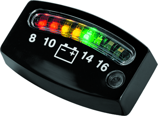 Kuryakyn LED Battery Gauge Universal Black - Racecraft Industries