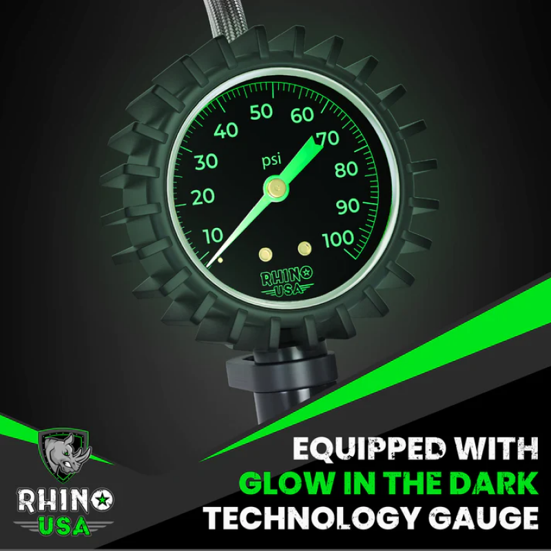 Rhino USA 100 Psi Analog Tire Inflator Gauge - Racecraft Industries