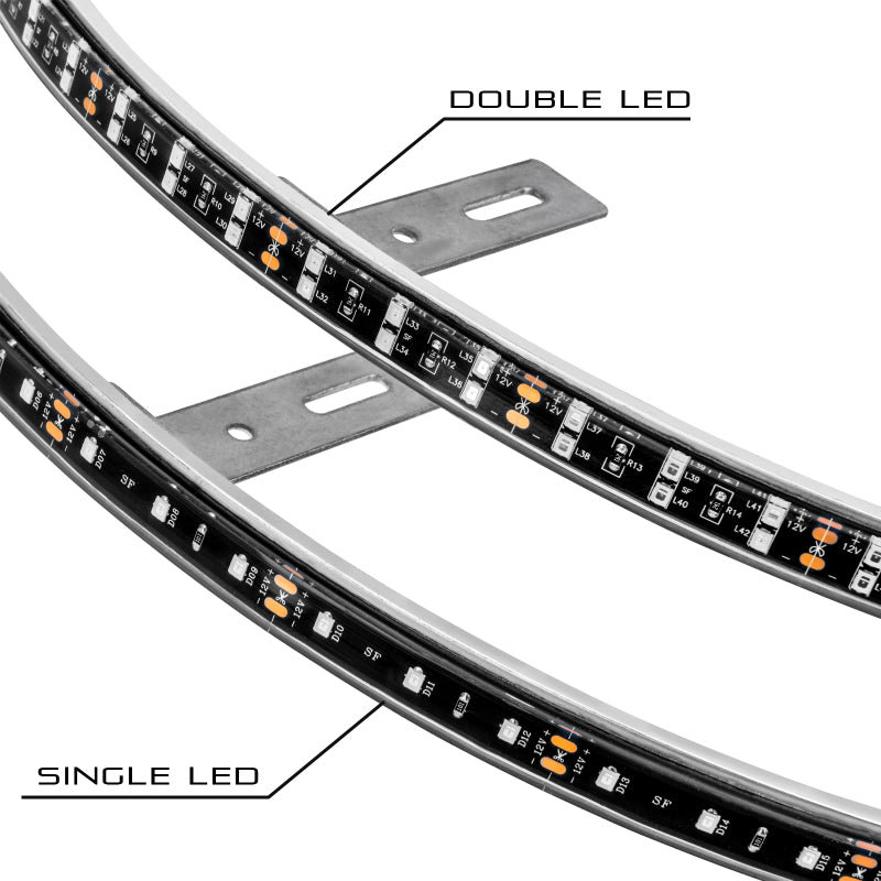 Oracle LED Illuminated Wheel Rings - Double LED - White SEE WARRANTY - Racecraft Industries