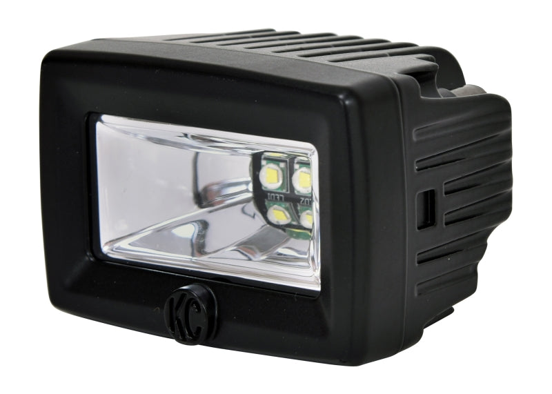 KC HiLiTES C-Series 2in. C2 LED Light 20w Area Flood Beam (Pair Pack System) - Black - Racecraft Industries