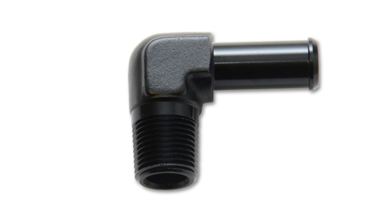 Vibrant 1/4 NPT to 3/8in Barb Straight Fitting 90 Deg Adapter - Aluminum - Racecraft Industries