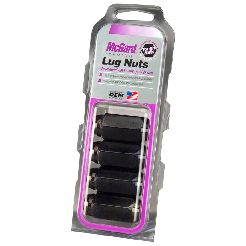 McGard Hex Lug Nut (Cone Seat) M14X1.5 / 22mm Hex / 1.635in. Length (4-Pack) - Black - Racecraft Industries