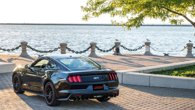 Corsa 2015-2017 Ford Mustang GT 5.0 3in Cat Back Exhaust Black Quad Tips (Xtreme) - Racecraft Industries