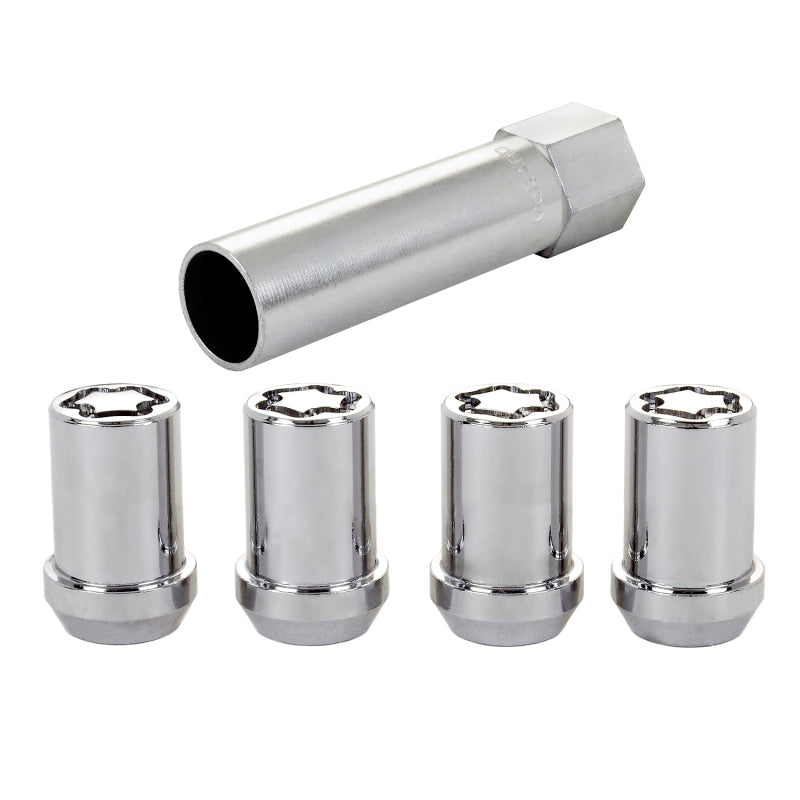 McGard Wheel Lock Nut Set - 4pk. (Tuner / Cone Seat) M12X1.5 / 13/16 Hex / 1.24in. Length - Chrome - Racecraft Industries