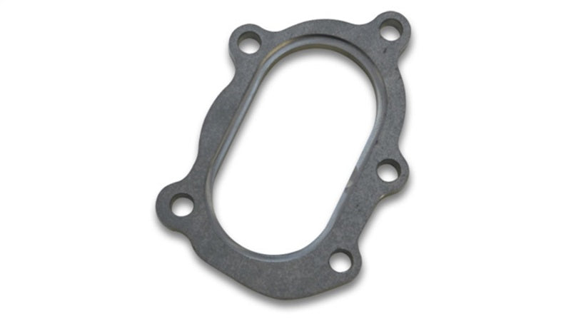 Vibrant GT25R / GT28R Discharge Flange with Oval Outlet (5 Bolt) Mild Steel 1/2in Thick - Racecraft Industries