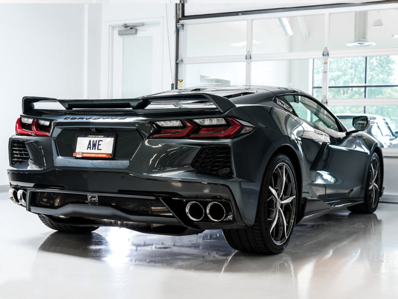 AWE Tuning 2020 Chevrolet Corvette (C8) Touring Edition Exhaust - Quad Chrome Silver Tips - Racecraft Industries