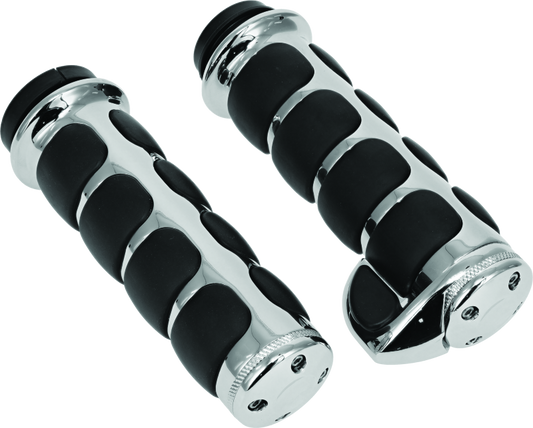 Kuryakyn Premium ISO Grips With Throttle Boss Throttle-By-Wire Chrome - Racecraft Industries