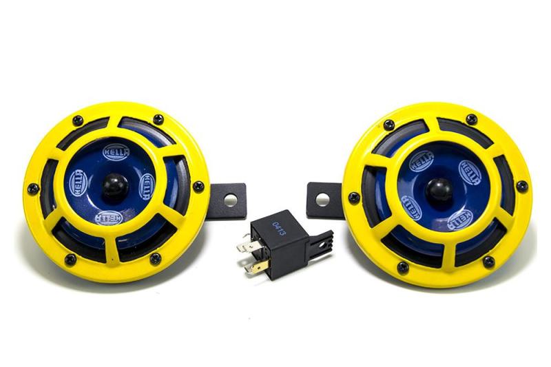 Hella Sharptone Horn Kit 12V 415/350Hz Yellow (3BB922000731 = H31000001) (Min Qty 360) - Racecraft Industries