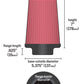K&N Filter Universal Rubber Filter 4 inch Flange 5 3/8 inch Base 4 3/8 inch Top 7 inch Height - Racecraft Industries