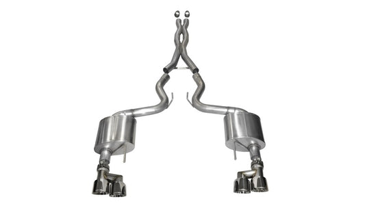 Corsa 2015-2017 Ford Mustang GT 5.0 3in Cat Back Exhaust Polish Quad Tips (Xtreme) - Racecraft Industries