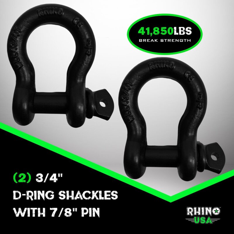 Rhino USA 30Ft Tow Strap/Shackles Combo - Racecraft Industries