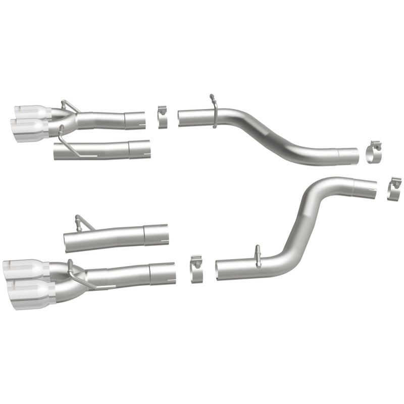 MagnaFlow Axle-Back, SS, 2.5in, Quad Split Rear 3.5in Tip 2015 Dodge Challenger 3.6L V6 - Racecraft Industries