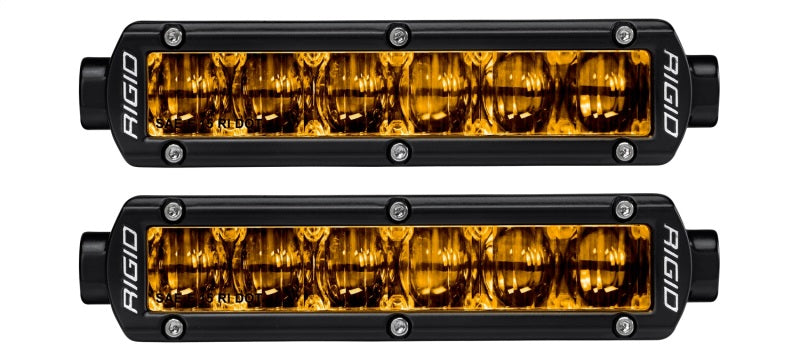 Rigid Industries 6in SR-Series Pro Dot / SAE Fog Lights (Pair) - Selective Yellow - Racecraft Industries
