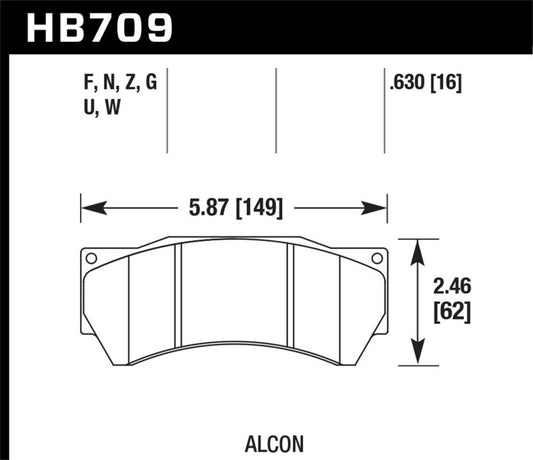 Hawk Performance Alcon Mono 6, Model 4497 HPS Street Brake Pads - Racecraft Industries