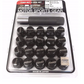 Rays M12x1.25 5 holes 16pcs nut, 4pcs Lock nut, 1 adapter & 1 lock nut key - Black - Racecraft Industries