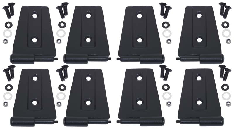 Kentrol 07-18 Jeep Wrangler JK Door Hinge Set 8 Pieces 4 Door - Textured Black - Racecraft Industries