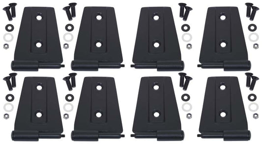 Kentrol 07-18 Jeep Wrangler JK Door Hinge Set 8 Pieces 4 Door - Textured Black - Racecraft Industries