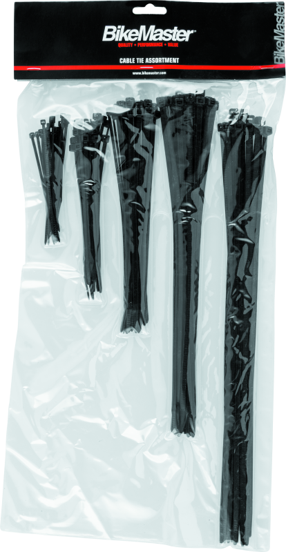 BikeMaster Assorted Cable Ties (Pack of 100) - Black - Racecraft Industries