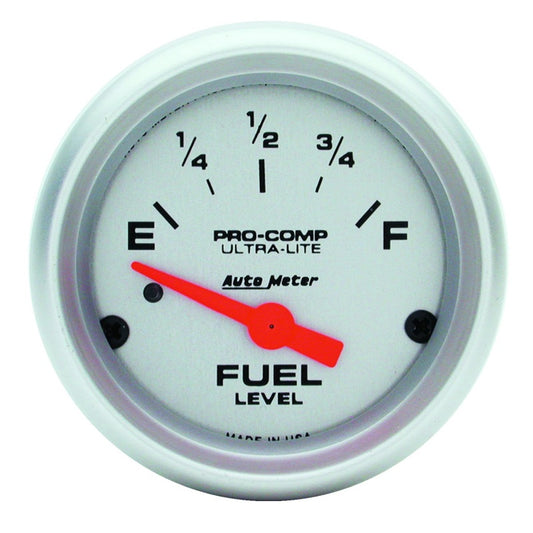 Autometer Ultra-Lite 52mm 0 OHMS Empty/90 OHMS Full Short Sweep Electronic Fuel Level Gauge - Racecraft Industries