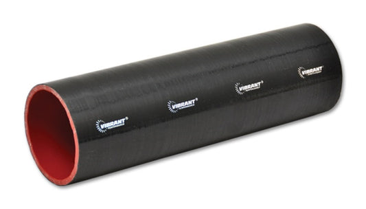 Vibrant 4 Ply Reinforced Silicone Straight Hose Coupling - 4in I.D. x 12in long (BLACK) - Racecraft Industries