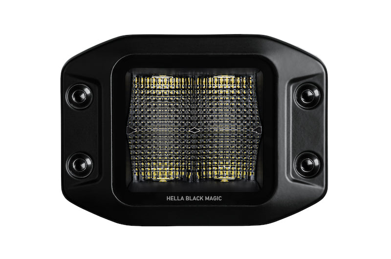 Hella Universal Black Magic 3.2in L.E.D. Cube Kit - Flood Beam (Flush Mount) - Racecraft Industries