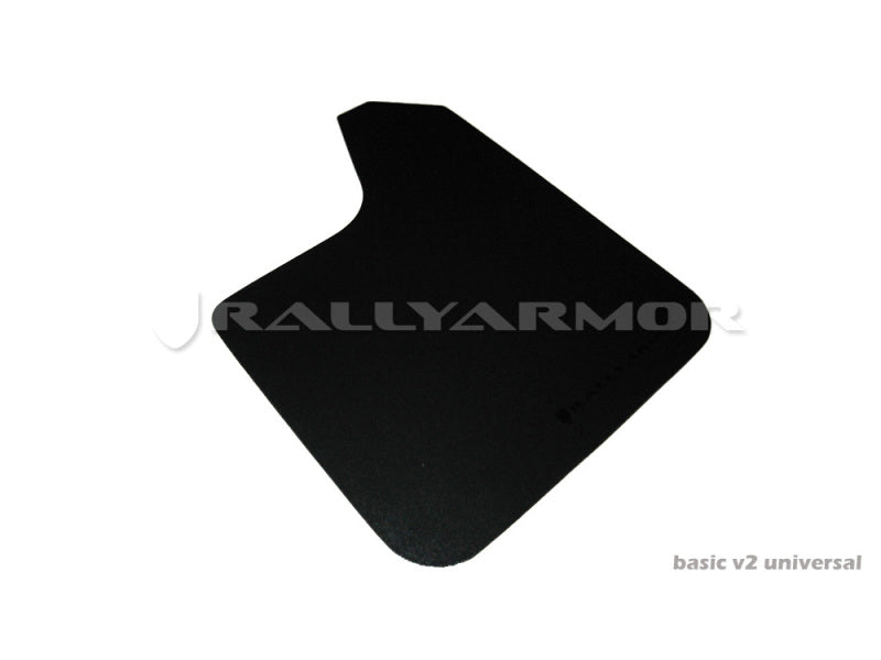 Rally Armor Universal Fit (No Hardware) Basic Black Mud Flap w/ Blue Logo - Racecraft Industries