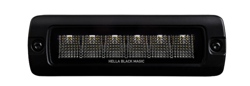 Hella Universal Black Magic 6 L.E.D. Flush Mount Mini Light Bar - Flood Beam - Racecraft Industries