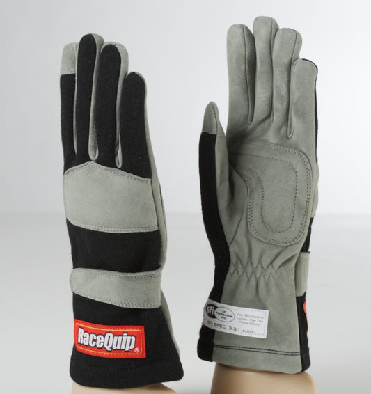 RaceQuip Black 1-Layer SFI-1 Glove - Large - Racecraft Industries
