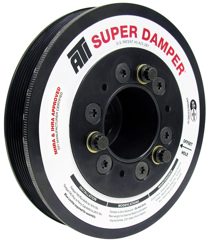 ATI Damper - 7.48in - Alum - 6 Grv - Dodge - 05-10 - 17 Per OD - Non VVT 6.1L/392/426 - 3 Ring - Racecraft Industries