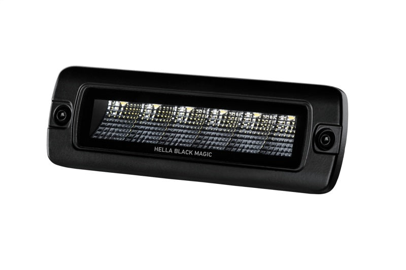 Hella Universal Black Magic 6 L.E.D. Flush Mount Mini Light Bar - Flood Beam - Racecraft Industries