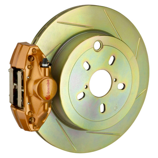 Brembo 12-16 FRS Exc w/ Elec Park Brake Rr GT BBK 2 Pis Cast 2pc 316 x20 1pc Rtr Slot Type1-Gold - Racecraft Industries