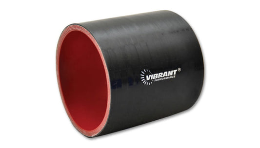 Vibrant 4 Ply Reinforced Silicone Straight Hose Coupling - 1.25in I.D. x 3in long (BLACK) - Racecraft Industries