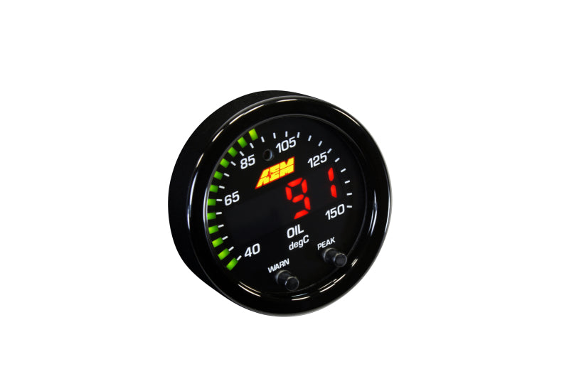 AEM X-Series Temperature 100-300F Gauge Kit (ONLY Black Bezel and Water Temp. Faceplate) - Racecraft Industries