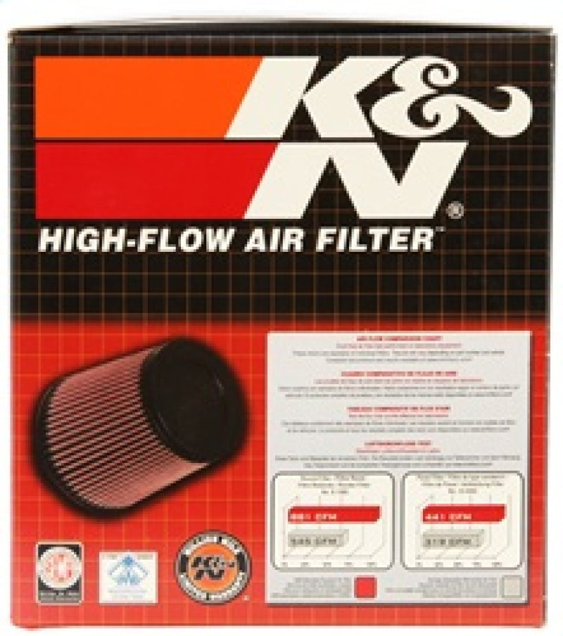 K&N Universal Rubber Filter 4.5in Flange ID / 5.875in Base OD / 5.125in Top OD / 5in Height - Racecraft Industries