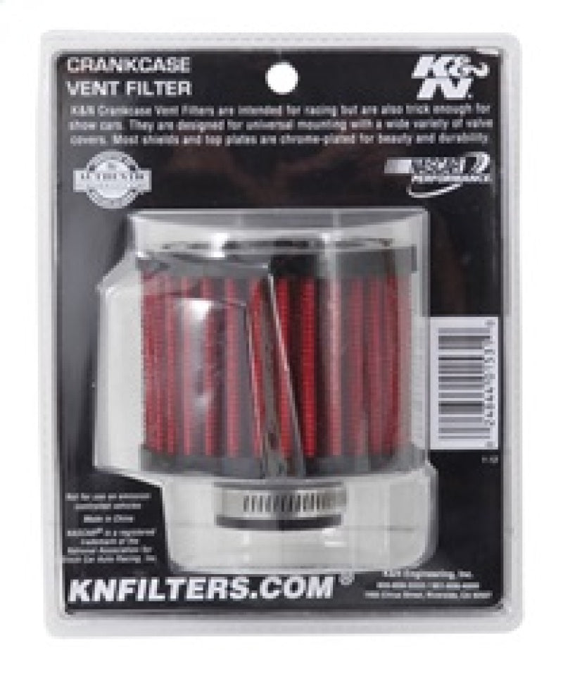 K&N 1 inch ID 3 inch OD 2.375 inch H Rubber Base Crankcase Vent Filter - Racecraft Industries