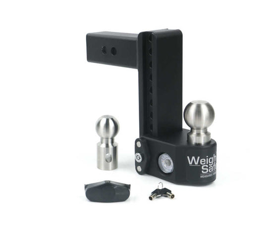 Weigh Safe 8in Drop Hitch w/Built-in Scale & 2.5in Shank (10K/22K GTWR) - Steel - Racecraft Industries